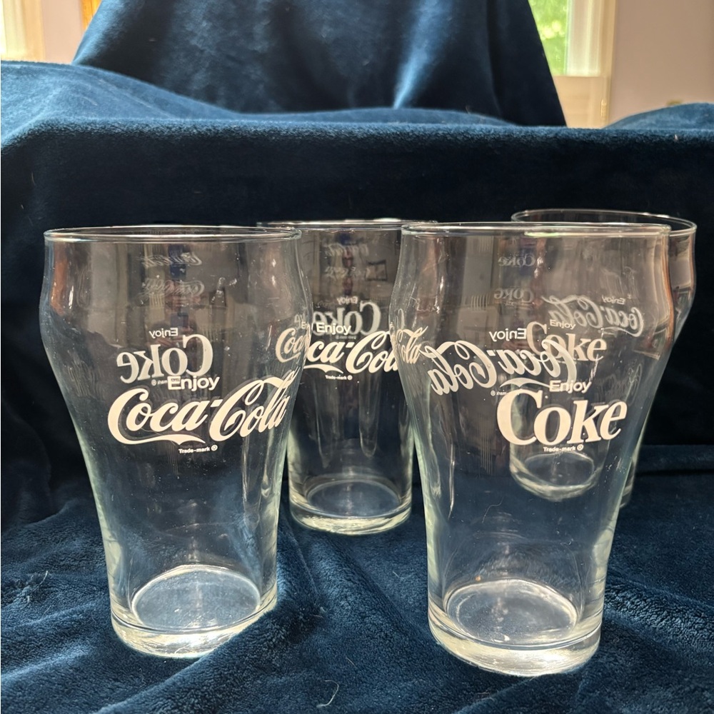 Coca Cola Classic Logo Clear Glass Set of 3